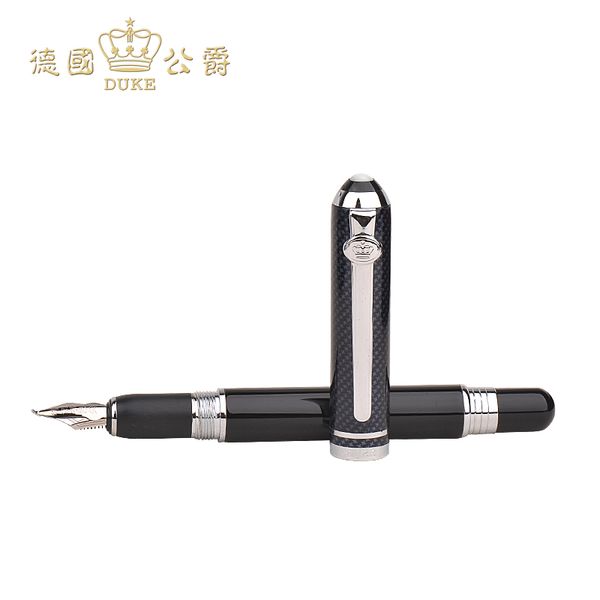 

germany duke 668 bent nib art fountain pen black with silver clip iraurita calligraphy pen 0.8mm nib writing&drawing gift pens