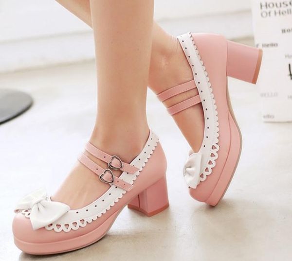 

send 2018 spring korean shallow mouth coarse heel middle heel bowknot women's single shoes, Black