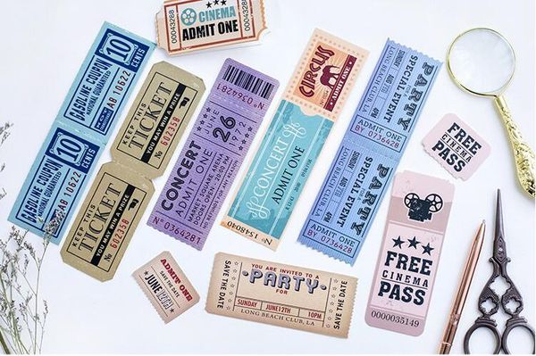 

vintage cinema tickets bookmarks novelty tickets book page marker for reading 30pcs/set