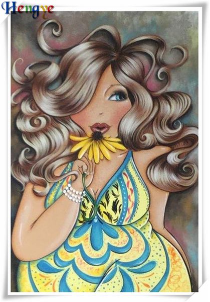 

5d алмазная вышивка люди толстушка поделки алмазов картина вышивки крестом комплект смолаы полный squareround алмазная мозаика домашнего дек