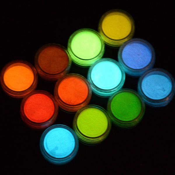 

1 bottle fluorescence effect nail art glitter powder dust colorful fine glow neon pigment manicure tips diy nail tool says01-12, Silver;gold