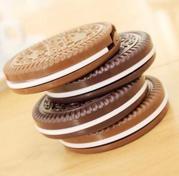 Fashion Cocoa Cookies Mirror Make-up-Spiegel mit Kamm, einzigartiger, günstiger Sandwich Cooke-Kompaktspiegel für Damen, Make-up-Zubehör, Werkzeuge