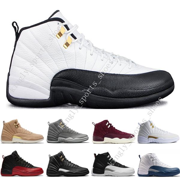 

12 12s mens basketball shoes sunrise bordeaux dark grey flu game the master taxi playoffs french blue suede gym red barons sports sneakers