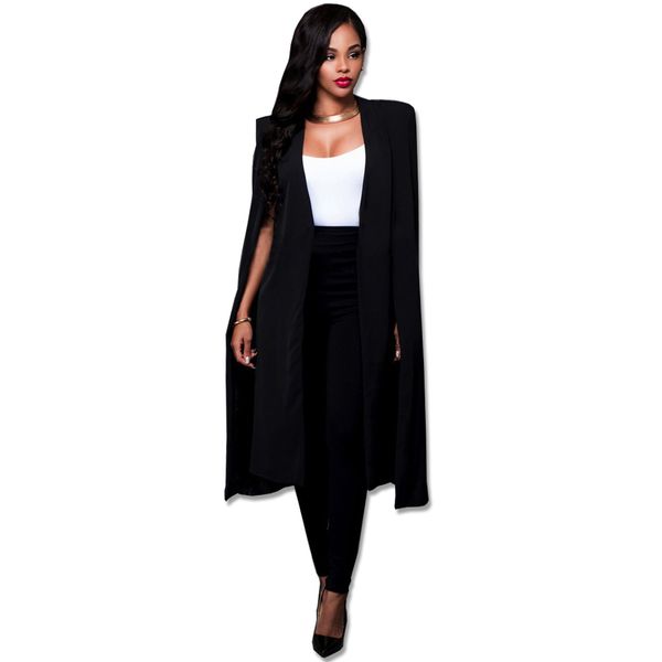 

fashion style autumn new personality long cloak women suit jacket, White;black