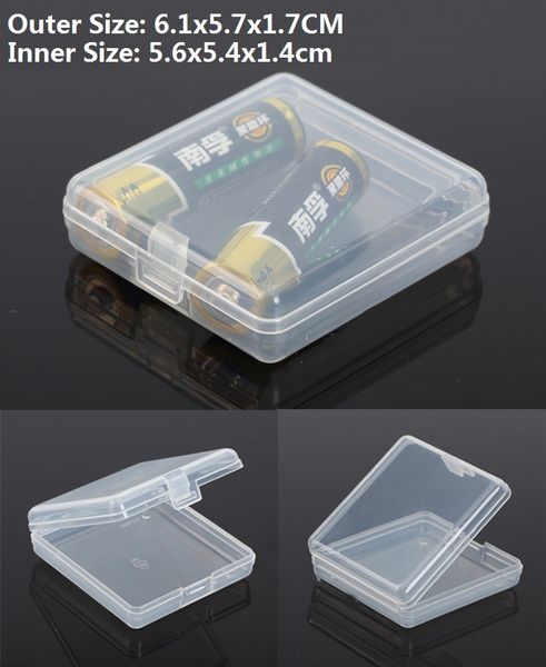 

2pcs/lot small transparent plastic packing box clear plastic electronic hardware parts storage box tools 6.1x5.7x1.7cm