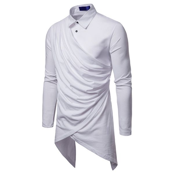 

dark wind men's personalized knit stitching long sleeve shirt, White;black