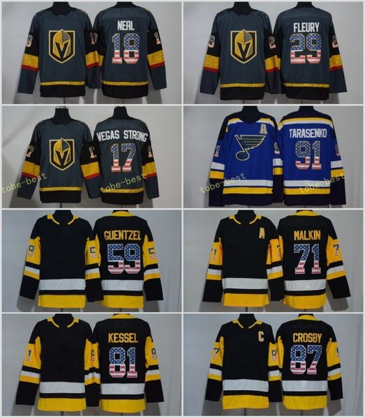 

USA Flag Premier Jersey 18 James Neal 29 Marc-Andre Fleury 17 Vegas Strong 91 Steven Stamkos 87 Sidney Crosby 59 Jake Guentzel Malkin Kessel