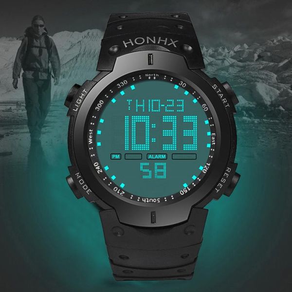 

erkek kol saati dijital analog digital watch men 2018 fashion waterproof men's lcd satch date rubber sport wrist watch new, Slivery;brown