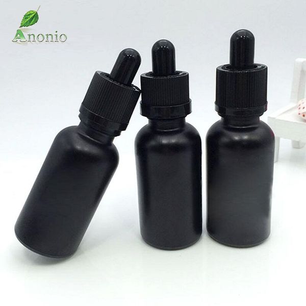 

5pcs 5ml 10ml 30ml 50ml black frosted glass dropper bottle essential oil bottle perfume rubber head pipette eye dropper b