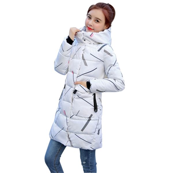 

2018 winter down jacket korean printing warm cotton down jacket hooded #901, Black