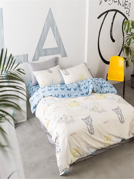 

4pcs bedding set adorable cartoon animal pattern modern style duvet covers set