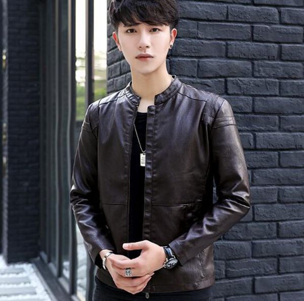 

мужская осень-зима корейская версия нового бутик личности фитнес-стиль красивый мода мотоцикл куртка / m-3xl, Black