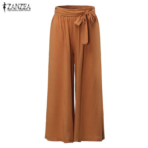 

wholesale-2017 women casual loose wide leg pants vintage elastic waist trousers casual cotton oversized solid long pants plus size l-5xl, Black;white