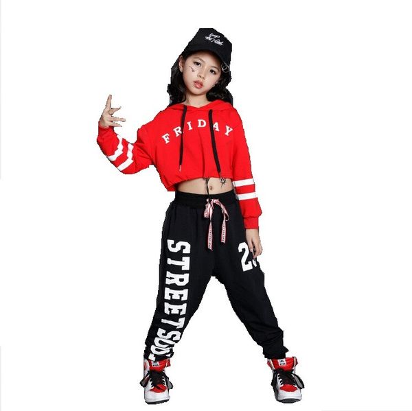 

Girls Boys Loose Jazz Hip Hop Dance Competition Costume Hoodie Shirt Tops Pants Teens Kid Dancing Clothing Clothes Wear