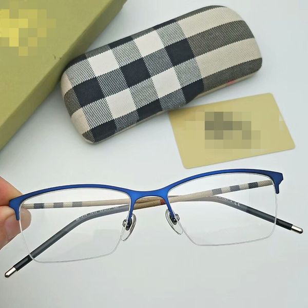 

high-quality be1278 classical plaid designer men glasses contrasted semi-rim frame prescription glasses53-17-140 fullset case, Black