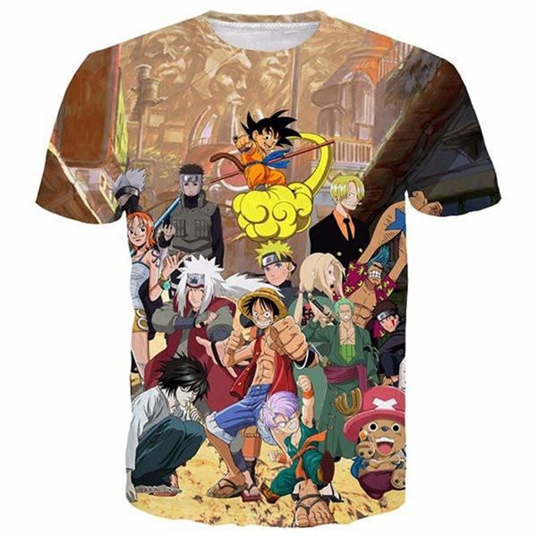 

new arrival women/men t shirt one piece shirt cartoon funny tee shirt homme casual hip hop streetwear anime 3d u869, White;black