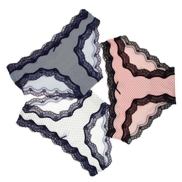 

women's underwear cotton lace panties everyday briefs lingerie girls ladies knickers s-x, Black;pink