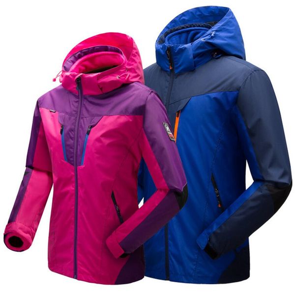 

плюс размер 2018 vogue o шея мужские женские зимние теплые уличные спортивные пальто сменные куртки толстые анорак горячая ветровка, Tan;black