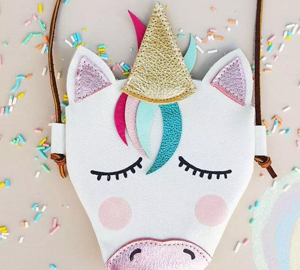 

новорожденных девочек единорог сумка pu кожа мультфильм симпатичные креста тела дети дизайн животных мини сумка на ремне бутик