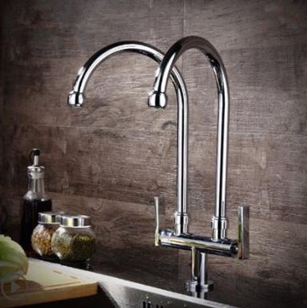 

new arrival brass double pipe single cold deck mounted kitchen faucet sing tap ing