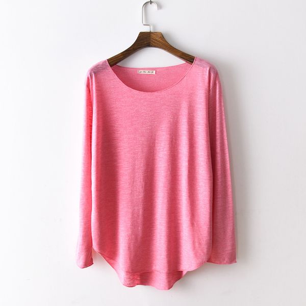 

cotton basic plain t-shirt women loose harajuku tee shirt 2018 autumn casual long sleeve t shirts feminina camisa blusas, White