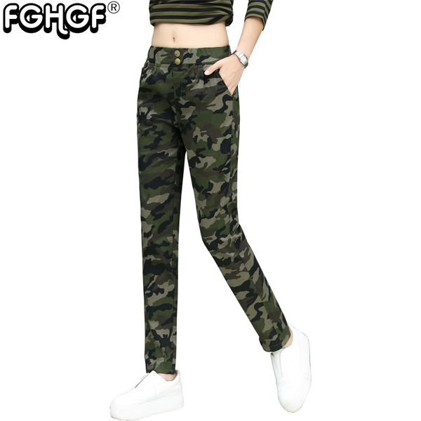 

trousers women casual pencil pants plus size jogger pants camouflage women slim fit female cotton elegant capris s8855, Black;white