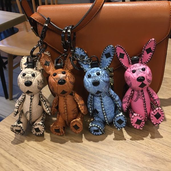 

High - quality fashion men and women key ring rabbit hanging backpack decoration double - shoulder car key ring men and women