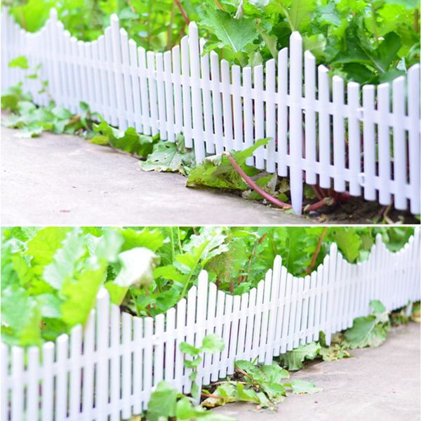

patio 5pcs plastic garden fence easy assemble white european style insert ground type plastic fences for garden countryyard decor