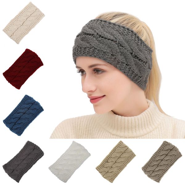 Toptan Örme Tığ Bandı Kadınlar Kış Sporları Baş şal Hairband Türban Kafa Bandı Kulak Isıtıcı Beanie Kap Bantlar Ücretsiz Kargo