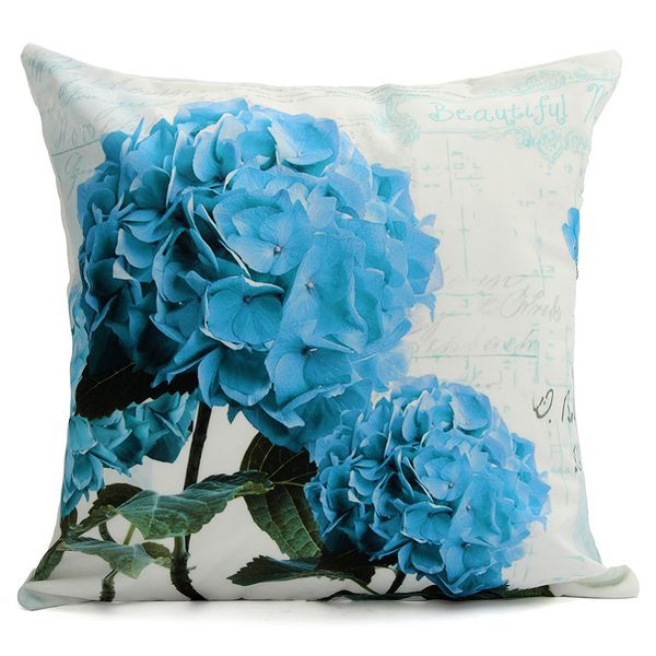 

teal hydrangea throw pillow case pillow cover home 18x18 inch