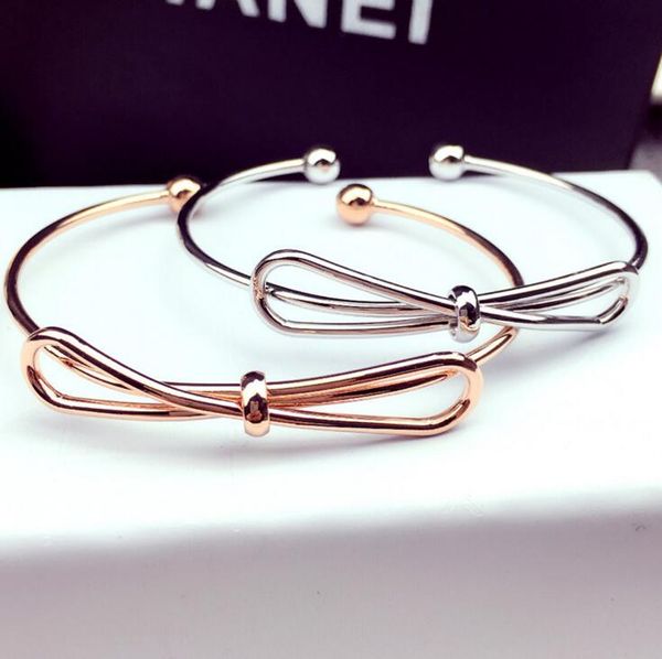 

lovely bow tie bracelet bangle opening metal bow bracelet rose gold bangle open cuff bracelet rose gold silver gold bracelets 3 colors