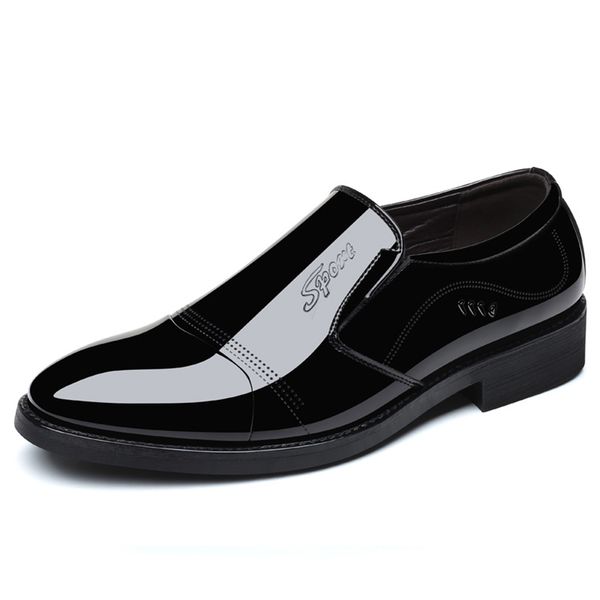 

patent pu leather black wedding shoes oxford formal shoes fashion men business dress loafers pointy black shoes 47,48