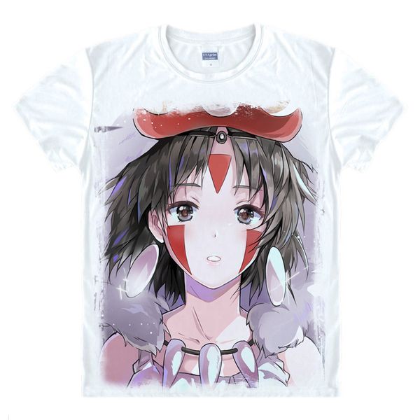 

mononoke hime princess mononoke anime t shirt emishi prince ashitaka kawaii tshirt t-shirt printed short printed shirts tee-style413-1no03, White;black