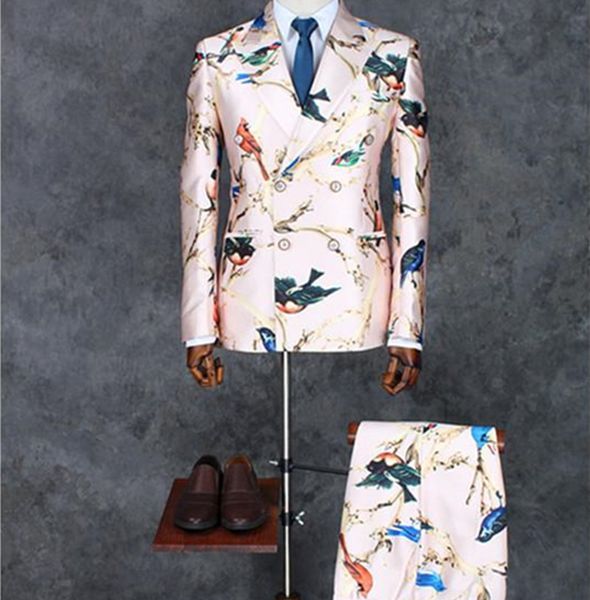 

jacket+pants)male wedding suit groom studio coat trousers 2 piece set fashion slim korean style show for groom shooting outerwear formal, White;black