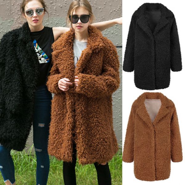 

women autumn and winter new casual fashion suit collar coat mt0750, Black