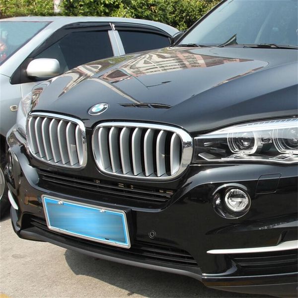 Para bmw x5 f15 2014-2016 14x chrome frente centro grill grade moldagem capa trim243f