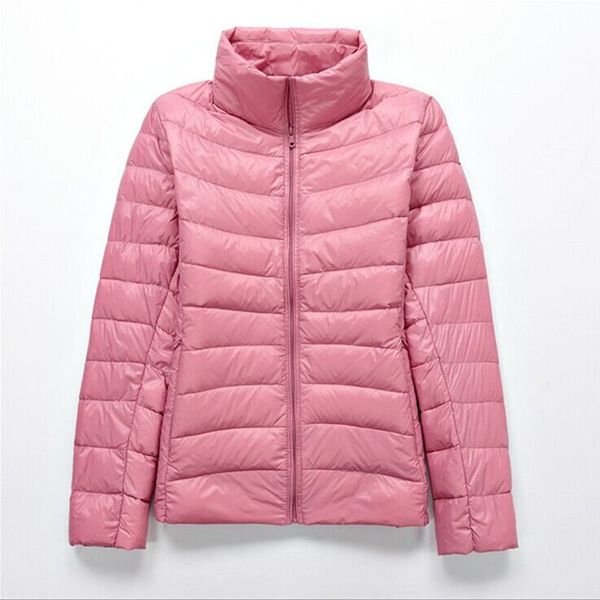 

slim white duck down ultra light jackets women denim winter down jacket coat female zip pocket down jacket parkas outerwear, Black;brown