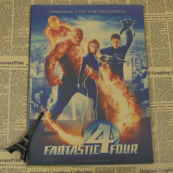 

fantastic four painting decorative painting retro kraft paper office coffee bar wall stickers