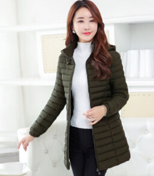 

womens long down jackets winter warm slim fit parkas outerwear coats, Black