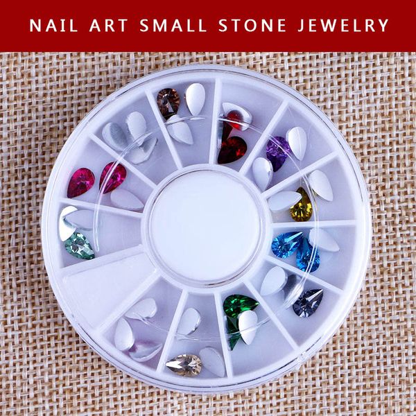 

sizilian nail jewelry disc flat bottom 12 grid mix and match metal jewelry rhinestone nail storage tool supplies, Silver;gold