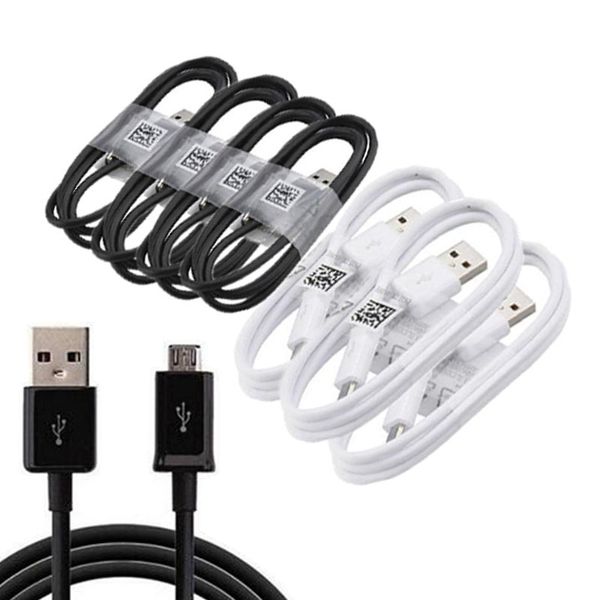 

500pcs/lot 1m white black micro v8 usb cable accessory bundles for samsung galaxy note 2 4 s6 s7 for htc braided cables
