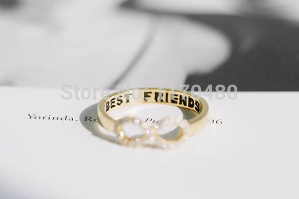 

wholesale- 1 piece-r023 crystal friend infinity friends rings infinity cute simple lovely pretty trendy girls rings for women, Golden;silver