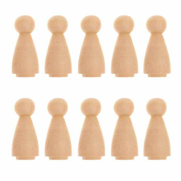 

10 шт. / компл. ручной работы деревянная кукла кукла модель пустой diy живопись модель дети обучения игрушки украшения дома украшения цвет р