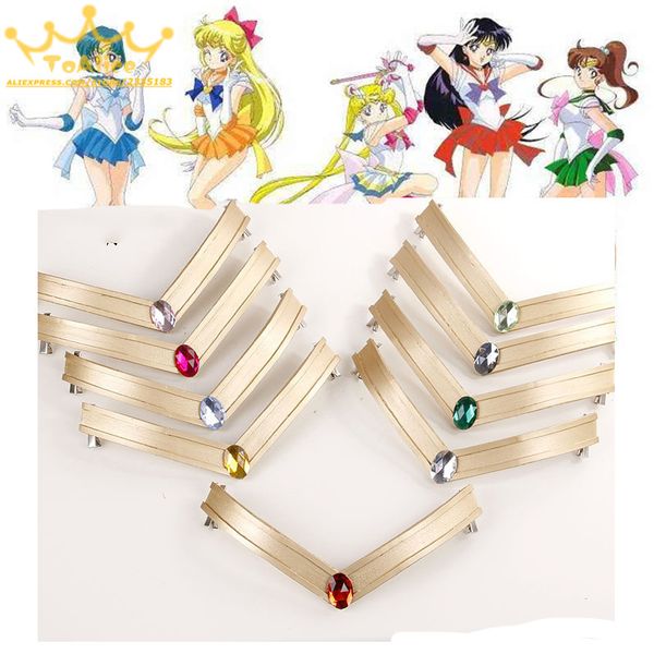 

japanese sailor moon tsuking usagi sailor mars chibi jupiter eva headwear headband tiara 25th anniversary cosplay prop accessory, Silver