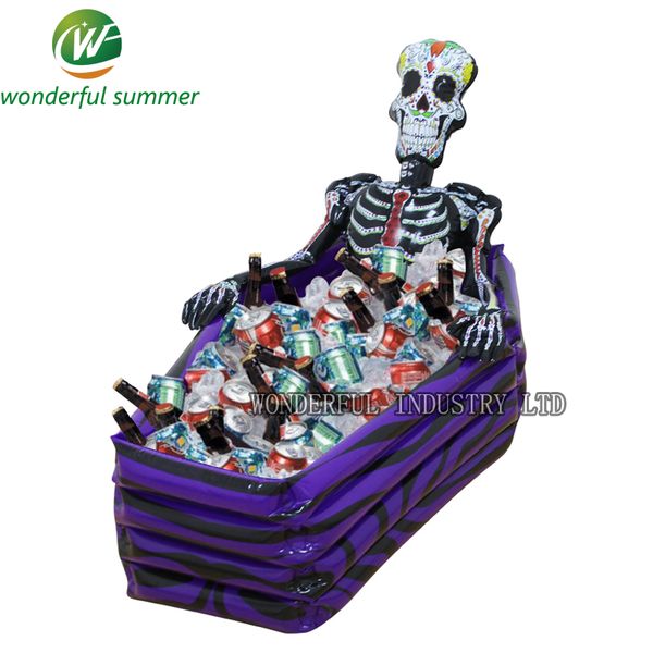 

102*30*26cm skull inflatable cooler skeleton drink ice bucket halloween party supply christmas decoration toys outdoor tableware