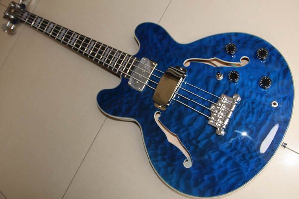 

Wholesale Guitar New Gibsones Jazz Bass Electric Bass Guitar Rosewood Fingerboard solid Semi Hoollow in Blue Burst 120318