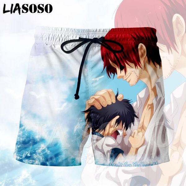 

liasoso 3d print japan anime one piece monkey d luffy men's shorts beach casual shorts boardshorts trousers high-quality x1351, White;black