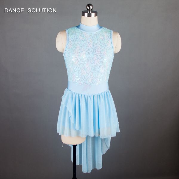 

lyrical dance costumes pale blue sequin girls dress stretch lace gymnatic dancewear kids stage costume 16027, Black;red