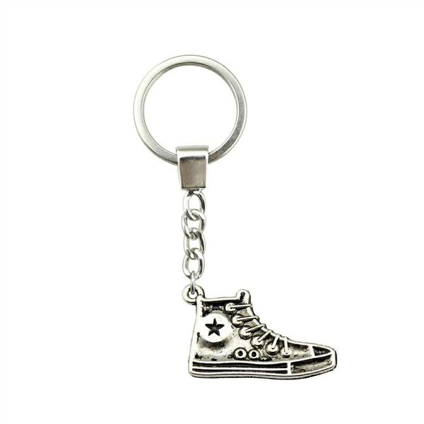 

6 pieces key chain women key rings for car keychains with charms sport shoe 30mm ysk-b10052, Slivery;golden
