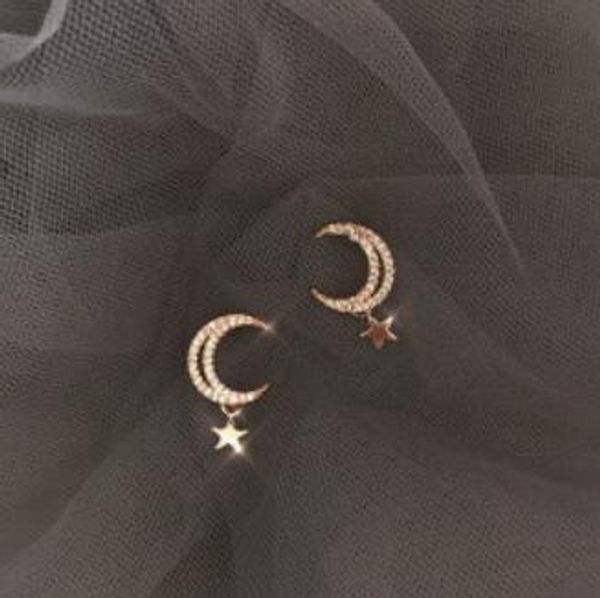 

designer jewelry earrings for women zircon stars moon charm earrings gentle daily earring fashion of shipping, Golden
